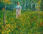 Femme dans un jardin Vincent Van Gogh